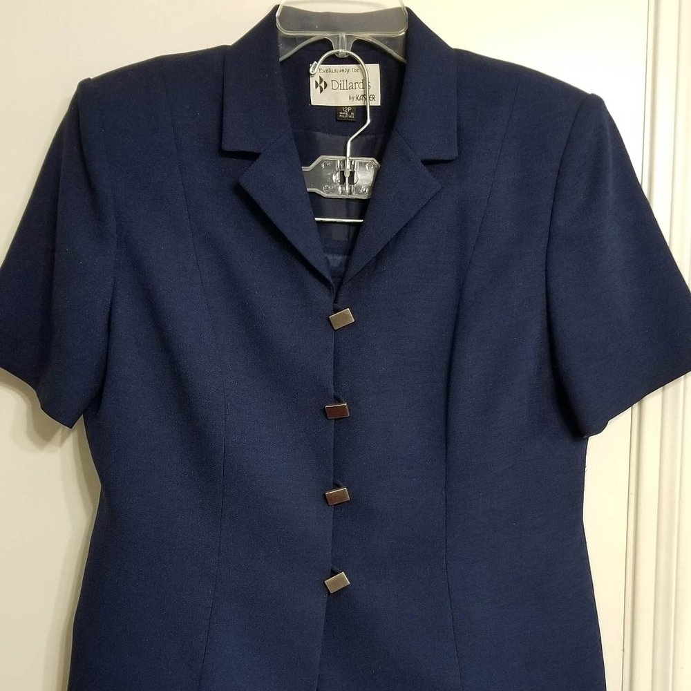 Blue Two Piece Skirt Suit